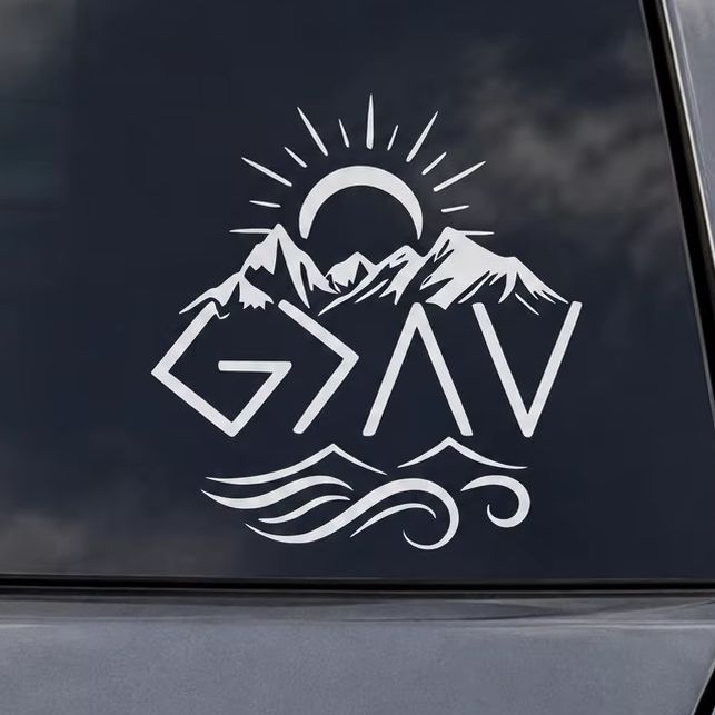 Outdoor Adventure Words - Mountain Peak Car Stickers Waterproof Vinyl