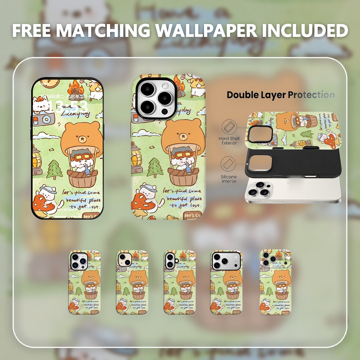 Outdoor Adventure Series - Cute Animals Outdoor Adventure Kawaii Illustration