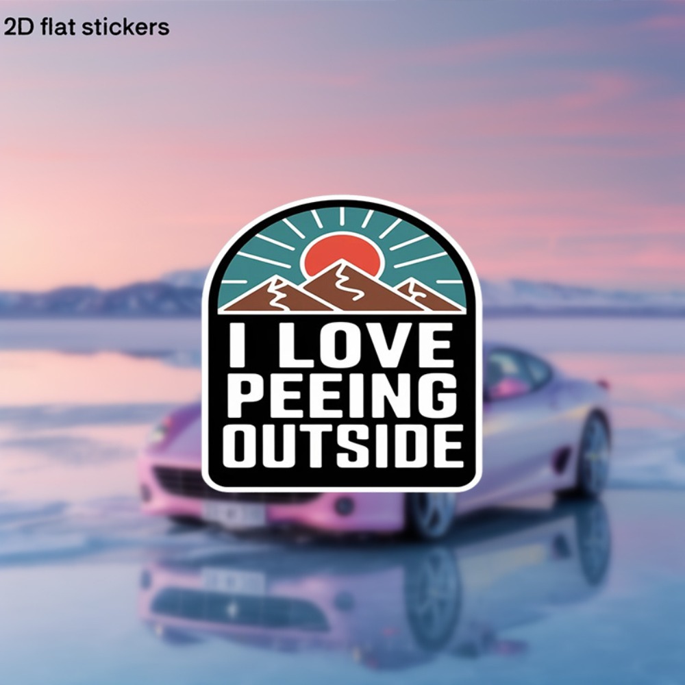 Outdoor Adventure Words - Car Stickers with Mountain and Design