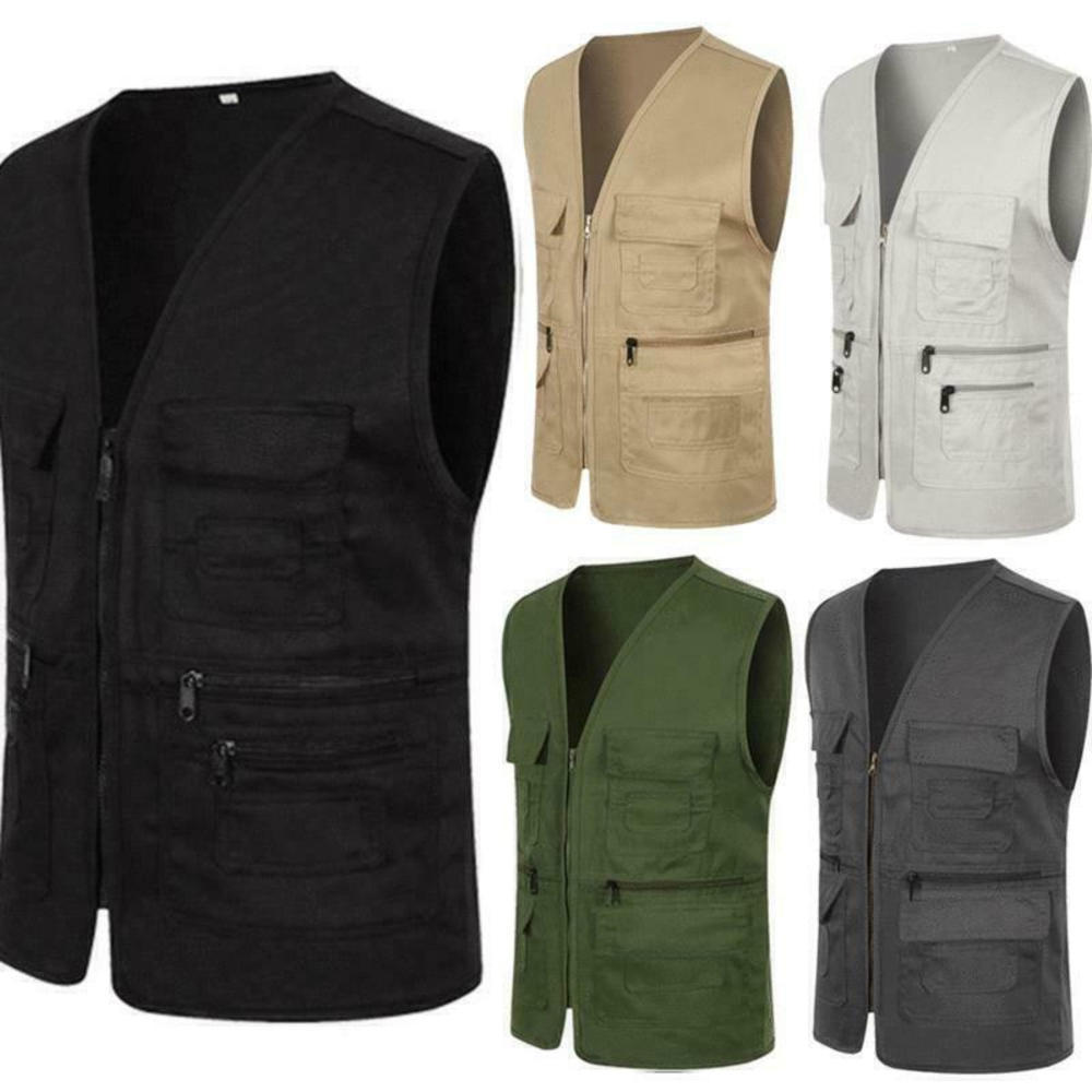 Outdoor Adventure Vest - Men's Multi-pocket Workwear Vest Waistcoat for