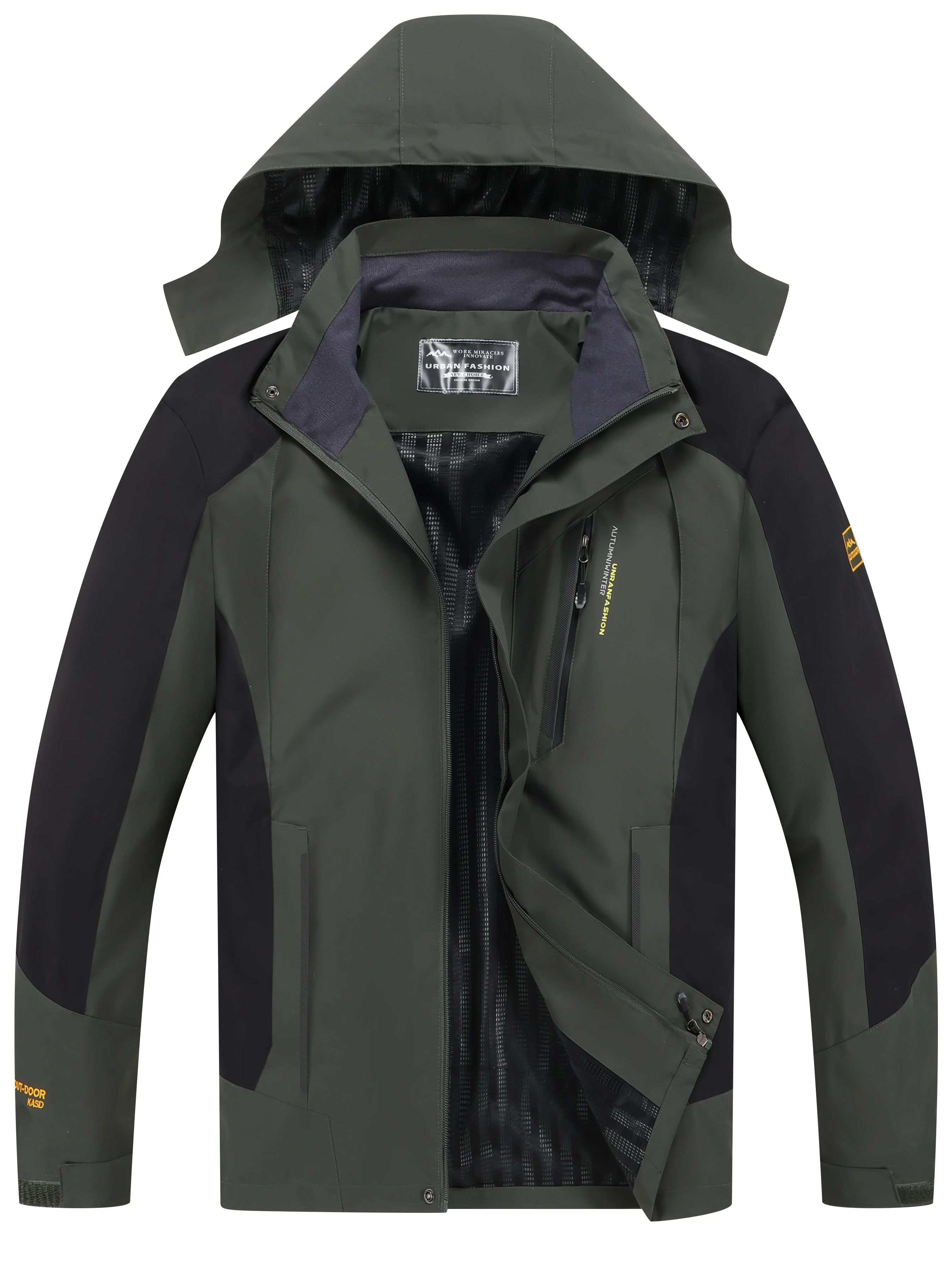 Outdoor Adventure Hat - Men's Waterproof Hiking Jacket Large Size