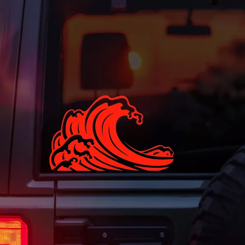 Outdoor Adventure Words - Ocean Wave Pattern Vinyl Car Sticker