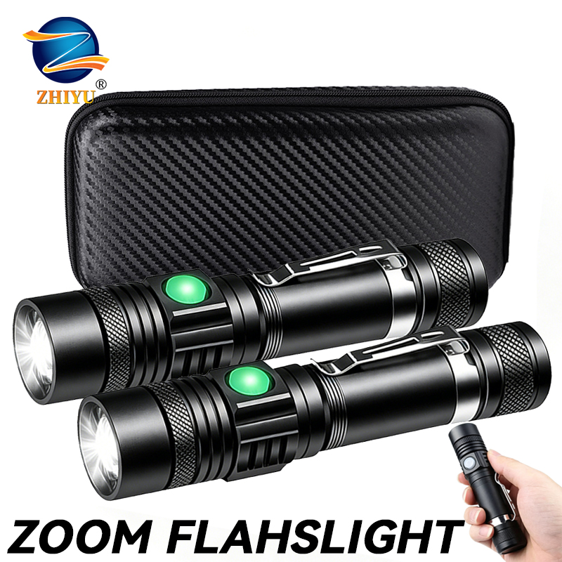Outdoor Adventure Hunt - T6 LED Rechargeable Flashlight,18650 Zoomable Torch,