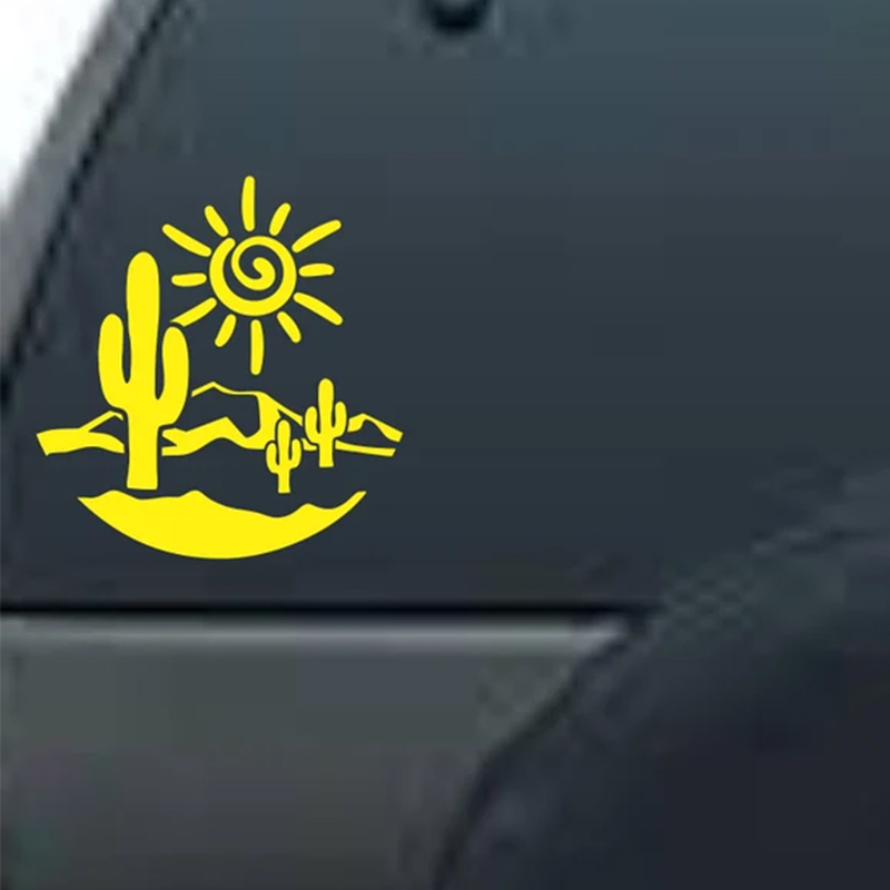 Outdoor Adventure Words - Desert Sunset Adventure for Car Sticker