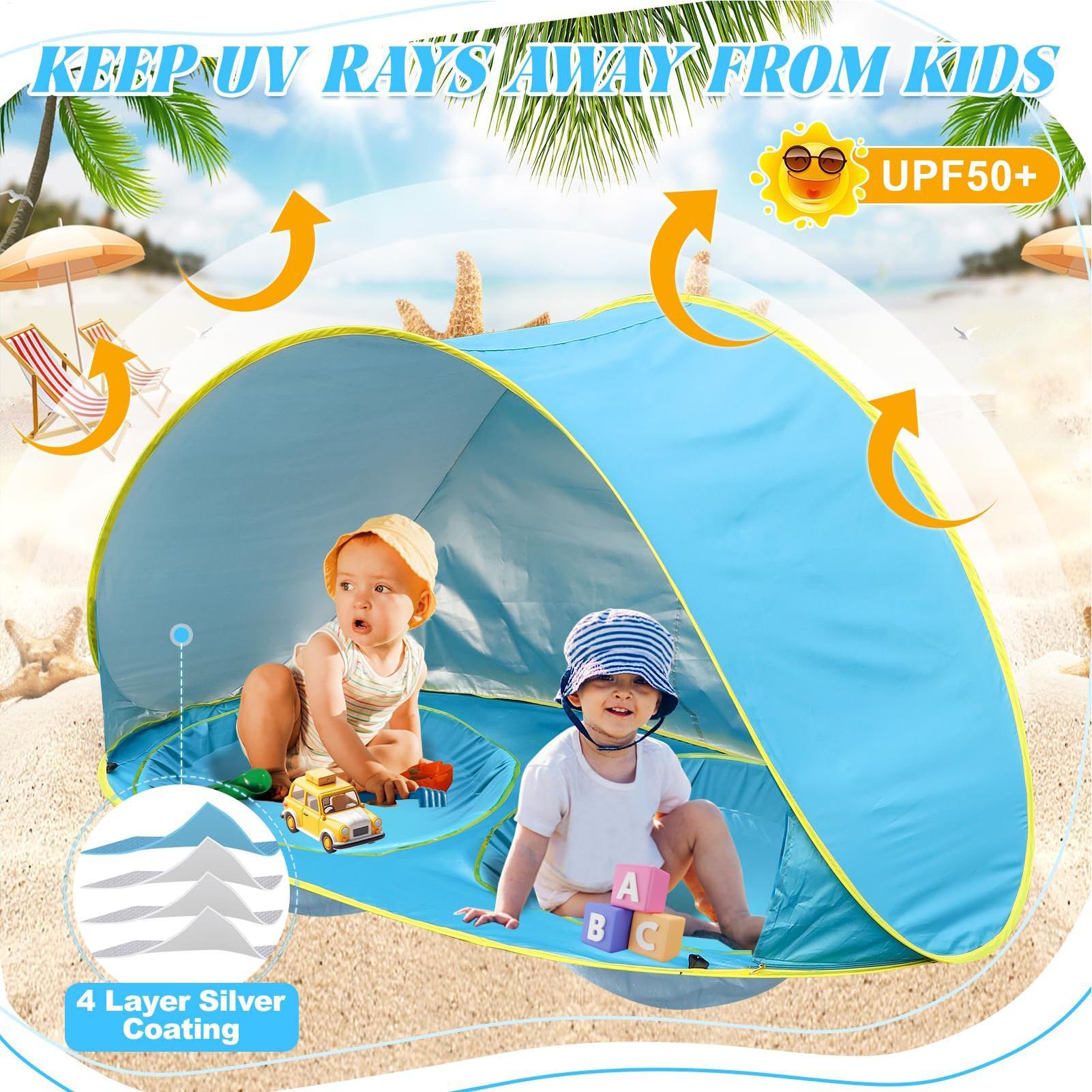 Kid Beach Tent With Pool UV Pr - Outdoor Adventure Tent 评论和价格