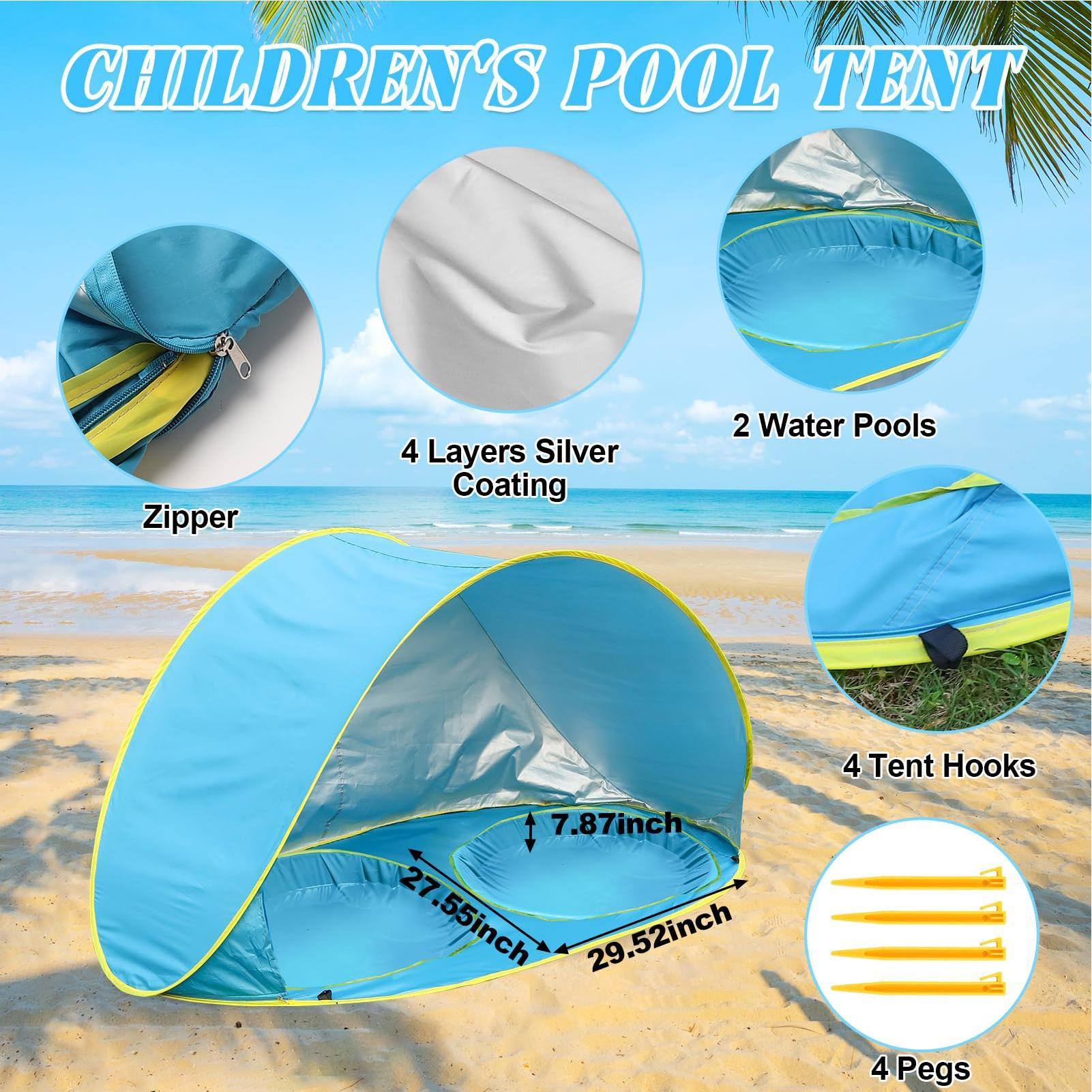 Kid Beach Tent With Pool UV Pr - Outdoor Adventure Tent 评论和价格