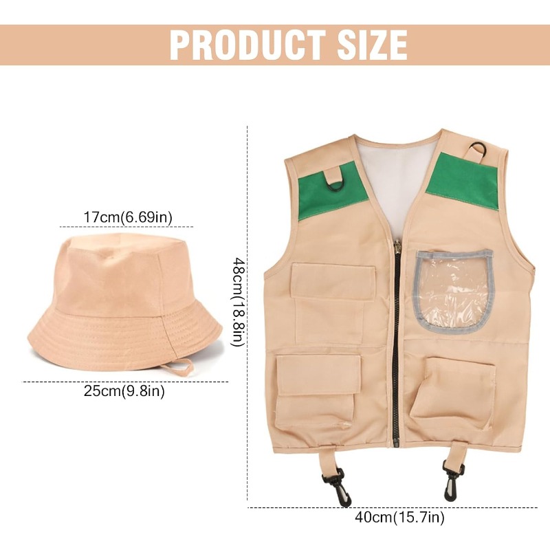 Safari Costume with Cargo Vest - Outdoor Adventure Hat 评论和价格