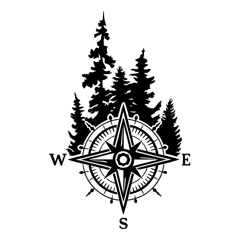 Forest Compass Car Stickers De - Outdoor Adventure Words 评论和价格