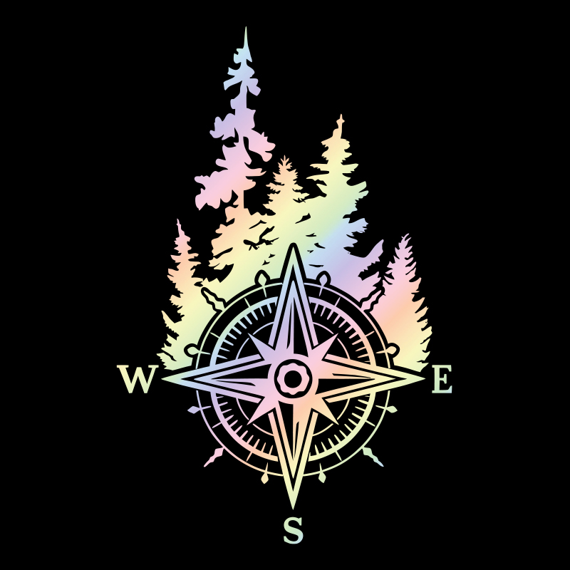 Forest Compass Car Stickers De - Outdoor Adventure Words 评论和价格