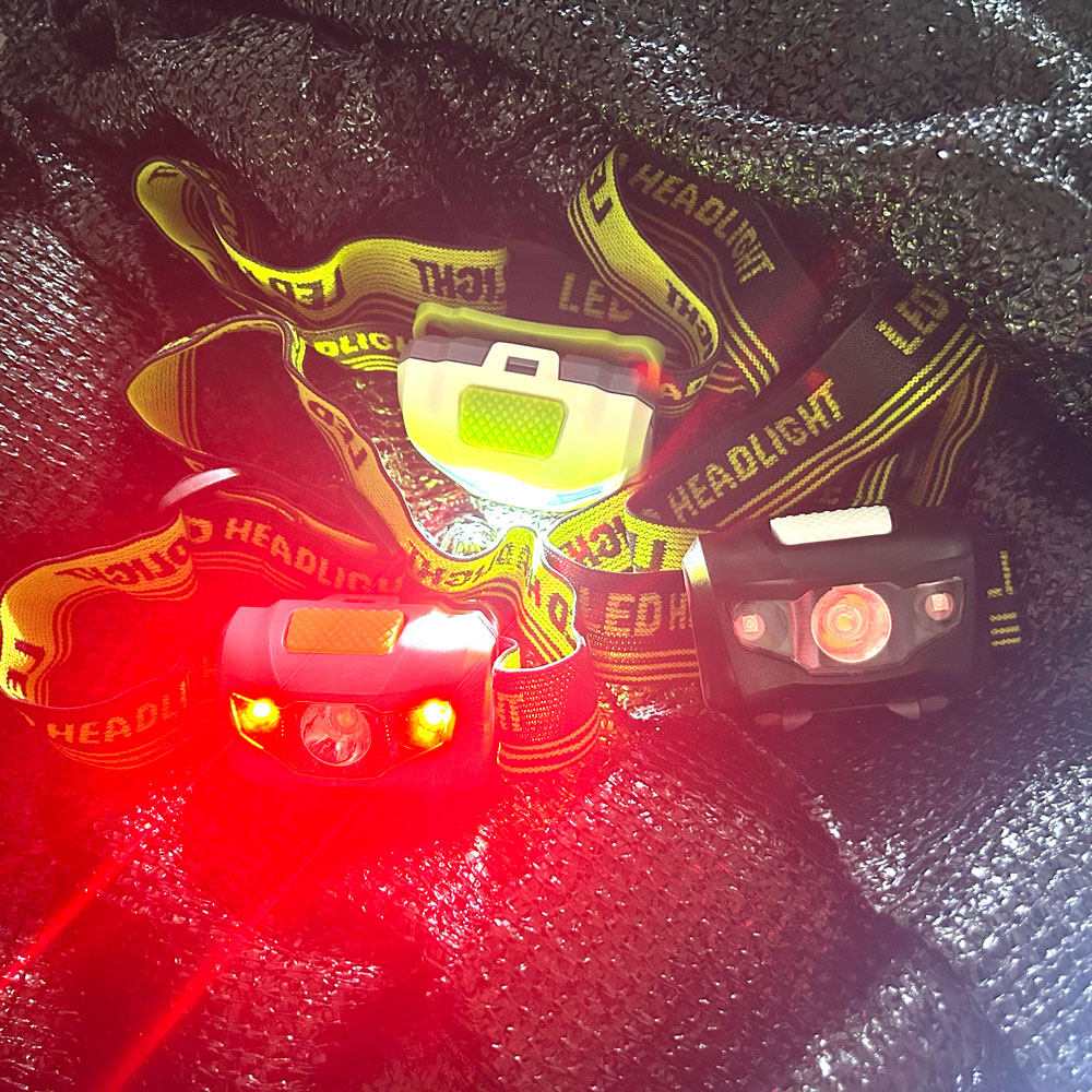White Red LED Headlight Use AA - Outdoor Adventure Hunt 评论和价格