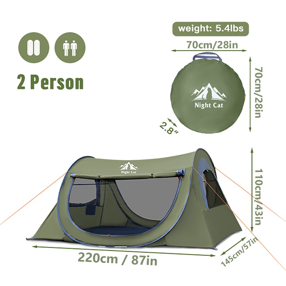 Night Cat Pop Up Tent 2 Person - Outdoor Adventure Tent 评论和价格
