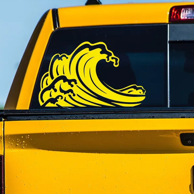 Ocean Wave Pattern Vinyl Car S - Outdoor Adventure Words 评论和价格