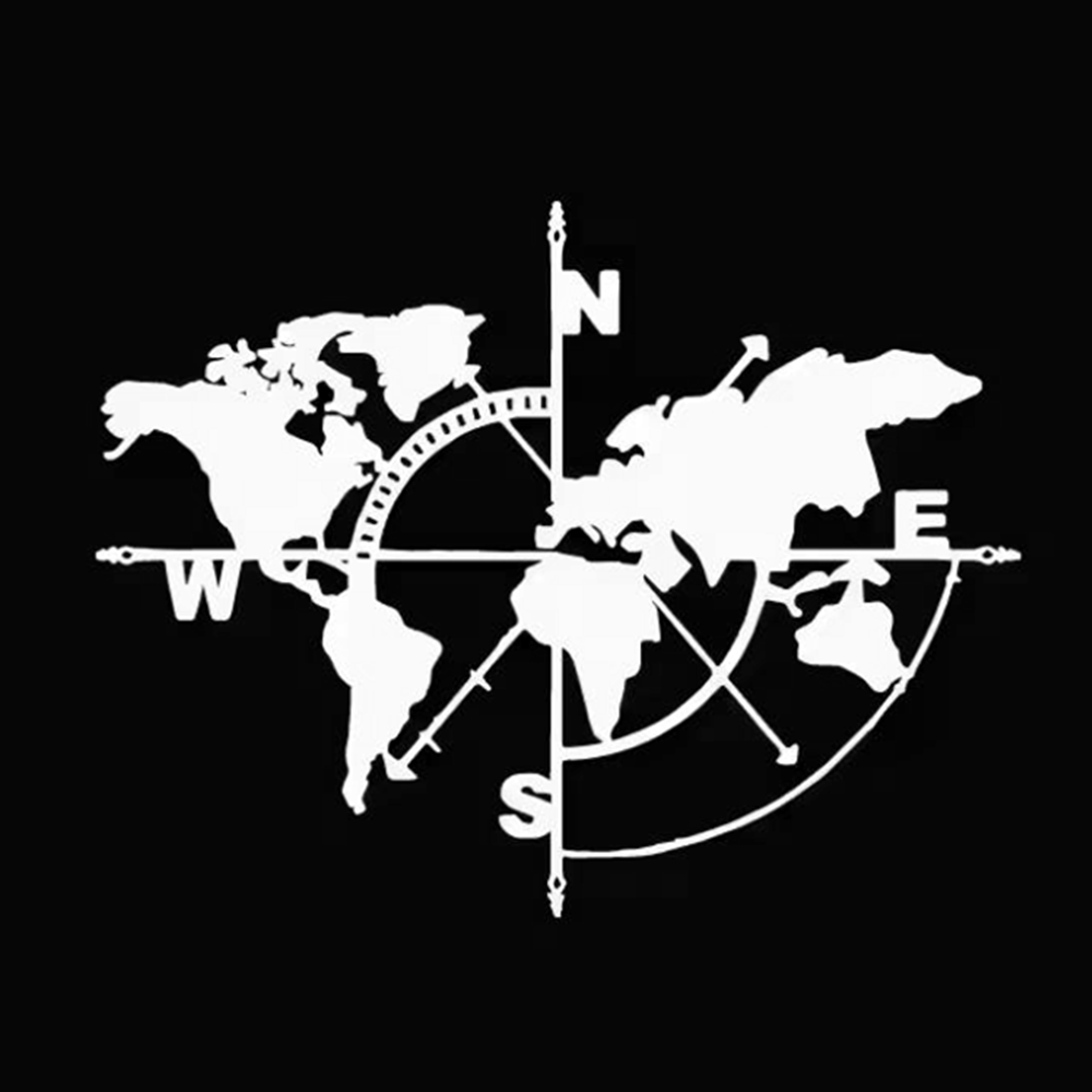 Compass World Map Vinyl Decal, - Outdoor Adventure Rv 评论和价格