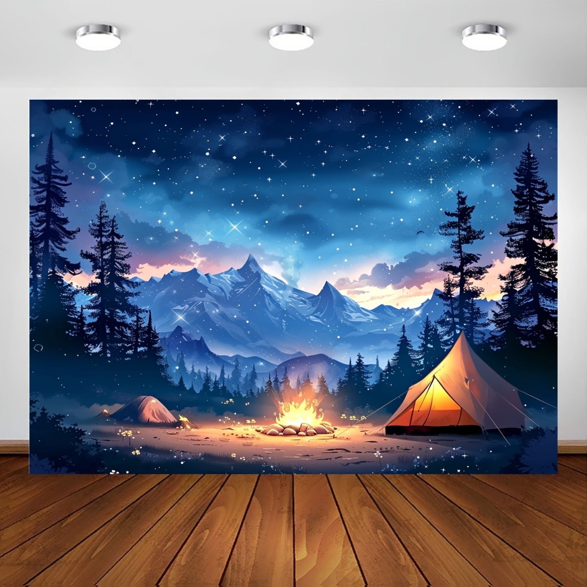 2D Flat, Starry Night Camping  - Outdoor Adventure Tent 评论和价格